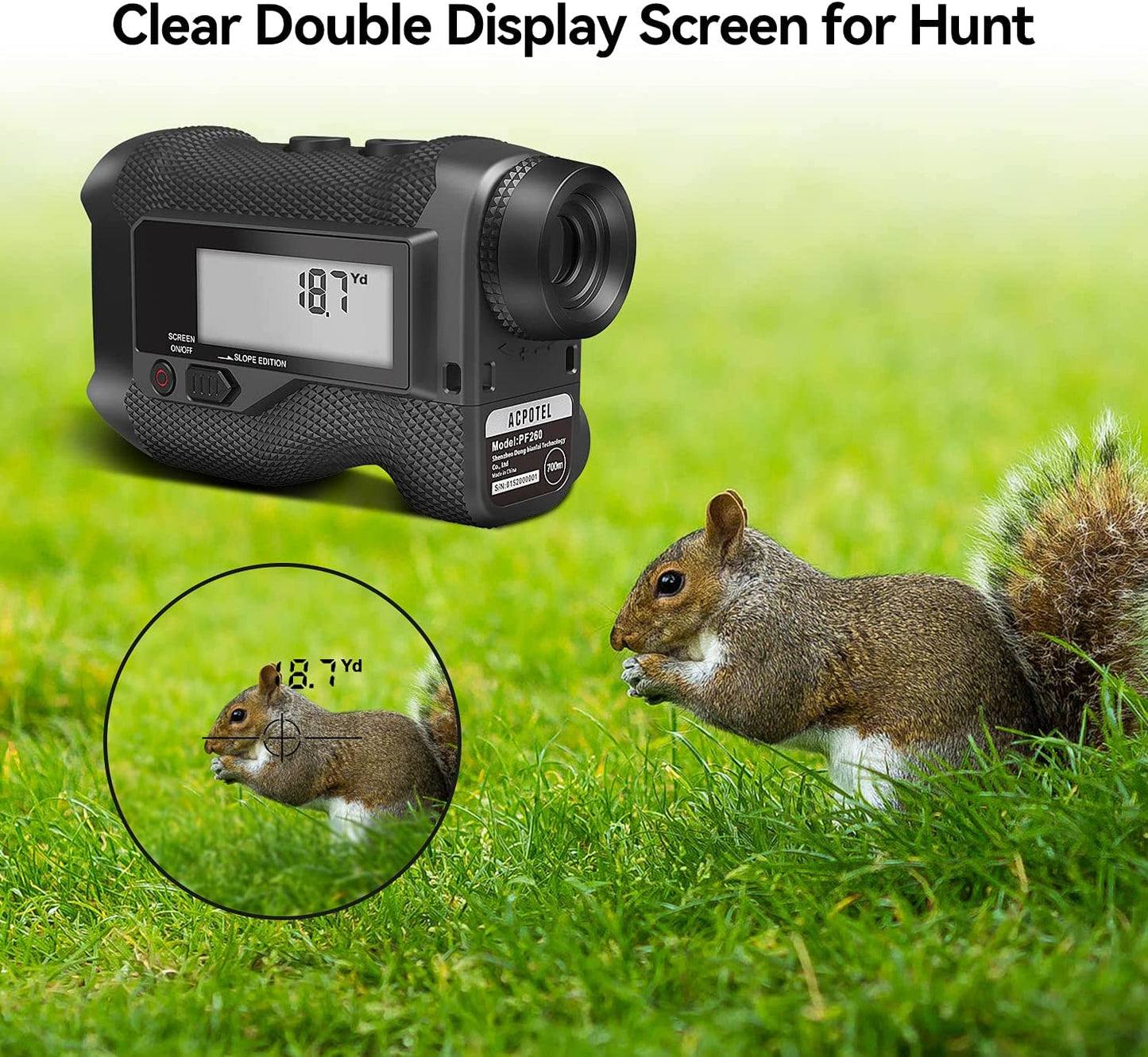 6X Magnification 750 Yards Range Finder for Hunter, Slope ON/Off, Flag-Lock/Scan Distance Measuring Speed